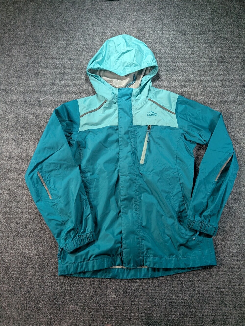 LL Bean Kids' Trail Model Rain Jacket Size Small 8 Outdoor Utility Hiking